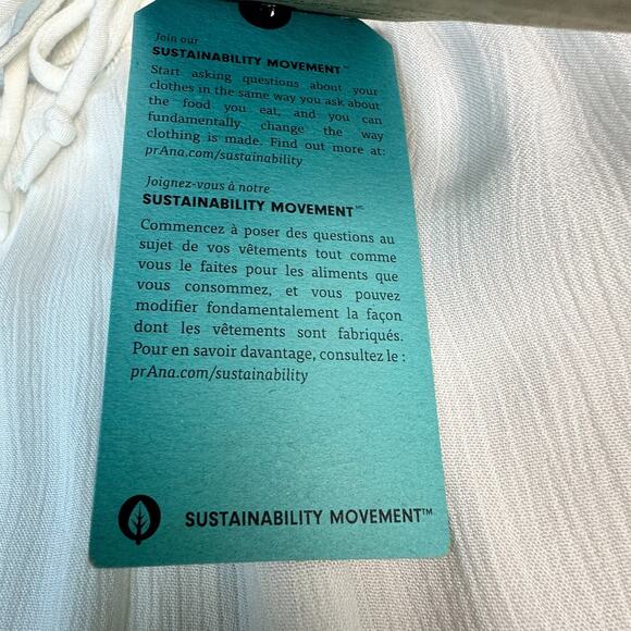 Prana Fernie Beach Pant Womens XL White Swim Cover-Up Flowy Crinkle Wide Leg NWT - Picture 15 of 16